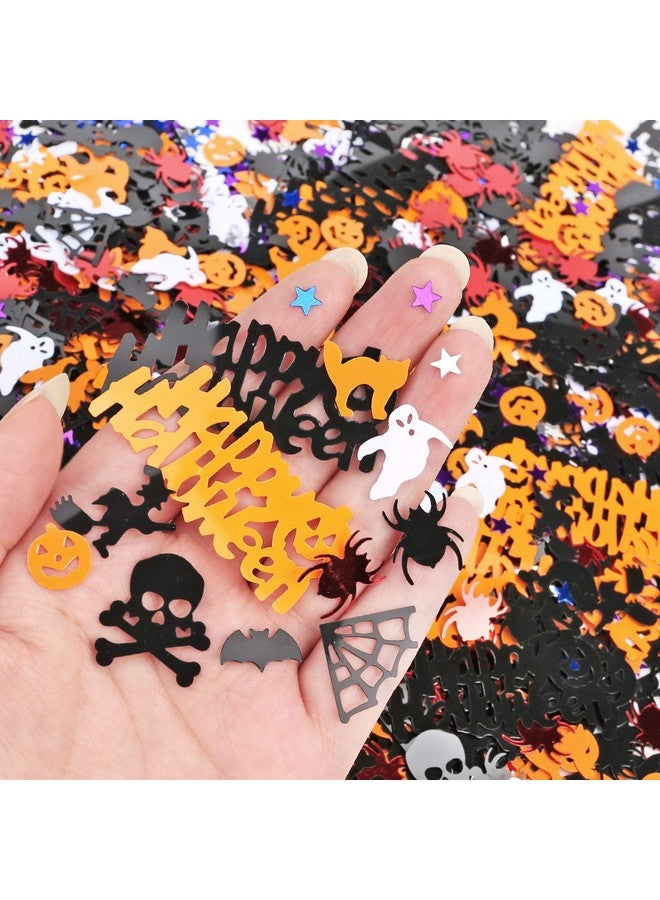 Konsait 2000+pcs Halloween Confetti Table Confetti Table Scatter Pumpkins Spiders Bats Witches Spider Webs Star Cat Ghost Halloween Skull Confetti for Halloween Party Favor Decorations Supplies - Image 2