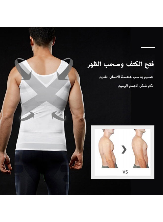 Men's Body Shaping Vest Waist Cinching Slimming Underwear - Image 4