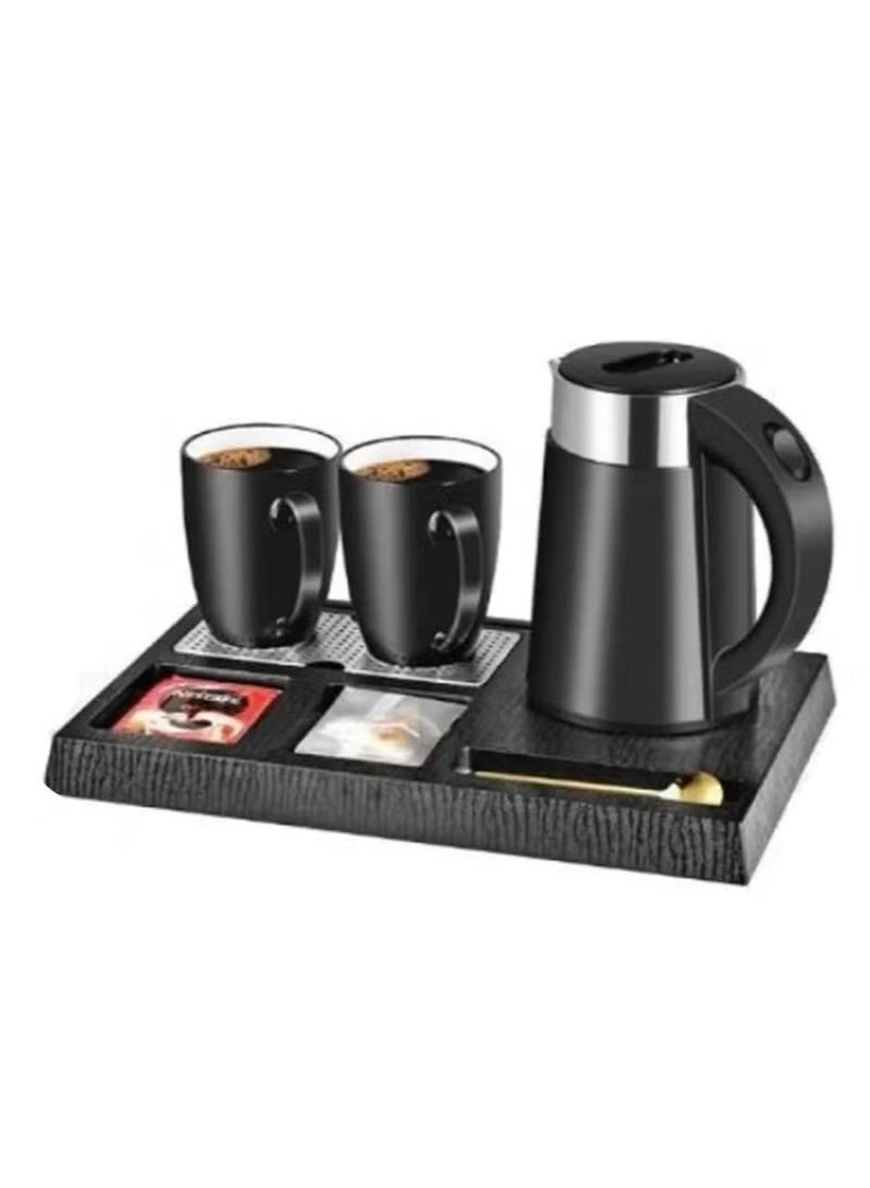 LC Hotel Kettle Set 0.8L 1350W with Tray and 2 Mugs - Image 2