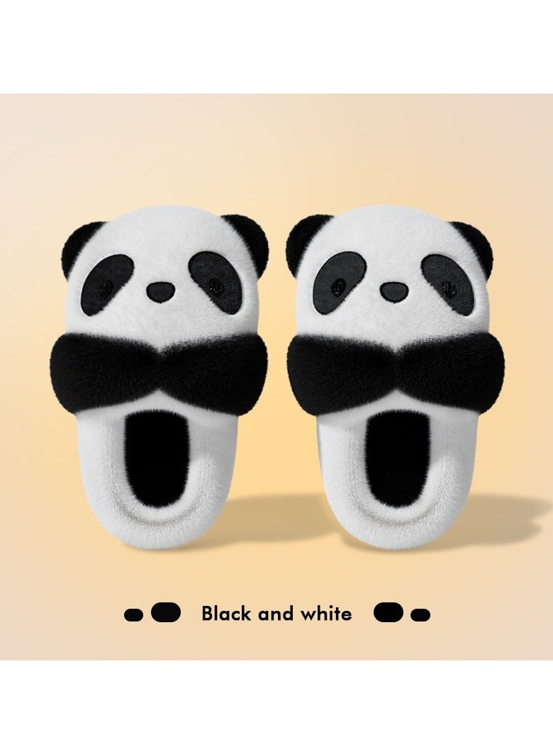 Style نعال قطن باندا لطيفة دافئة منزلية داخلية كرتونية من القطن الصوفي - Image 2