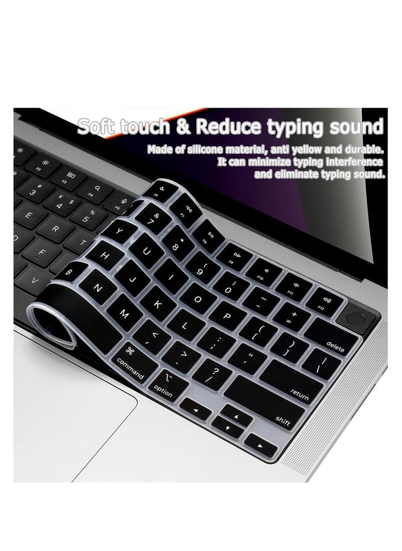 Generic 1Pack Premium Keyboard Cover Skin Ultra Thin for MacBook Air 15" M4 A3241 M3 A3114 and M2 A2941,MacBook Air 13.6" M4 A3240/M3 A3113/M2 A2681, 2025-2021 MacBook Pro 14" 16" M4 M3 M2 M1 (A3112 A3401 A3185 A2992 A2918 A2779 A2442 A3403 A3185  A2780 A2485 A2991),Black  - Image 1