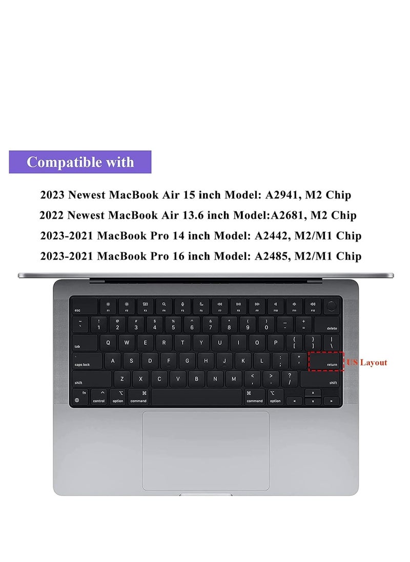 Generic 1Pack Premium Keyboard Cover Skin Ultra Thin for MacBook Air 15" M4 A3241 M3 A3114 and M2 A2941,MacBook Air 13.6" M4 A3240/M3 A3113/M2 A2681, 2025-2021 MacBook Pro 14" 16" M4 M3 M2 M1 (A3112 A3401 A3185 A2992 A2918 A2779 A2442 A3403 A3185  A2780 A2485 A2991),Black  - Image 4