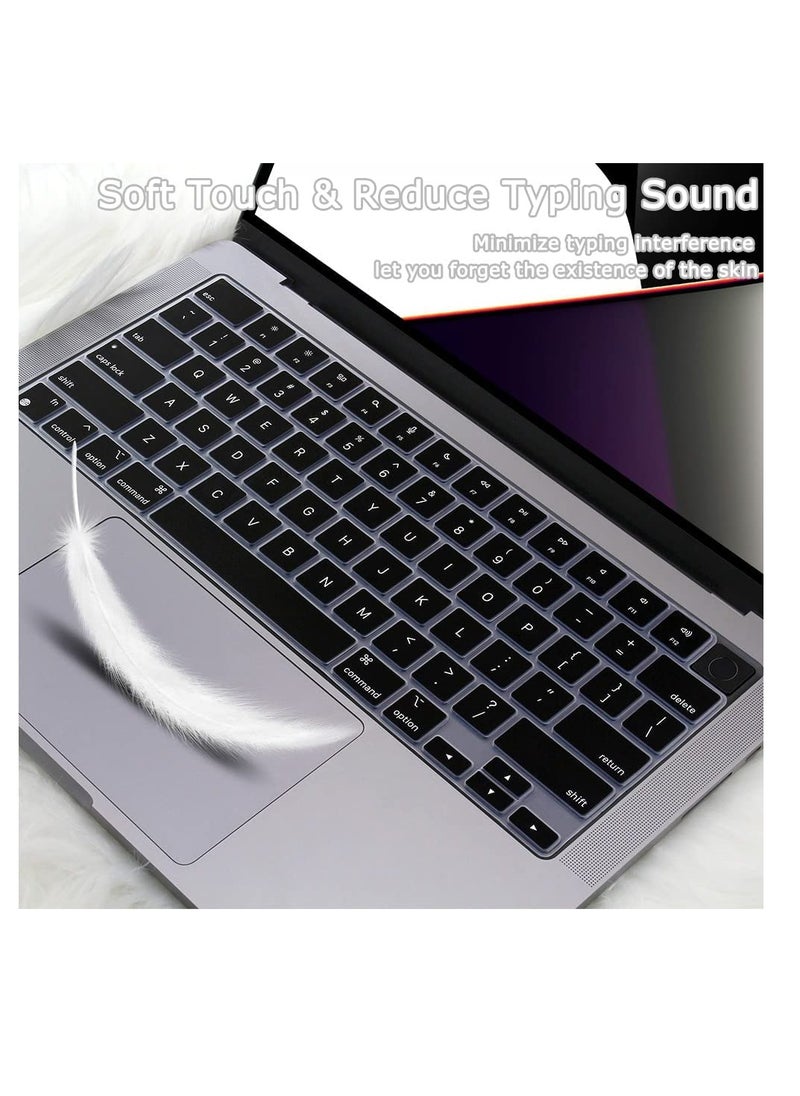 Generic 1Pack Premium Keyboard Cover Skin Ultra Thin for MacBook Air 15" M4 A3241 M3 A3114 and M2 A2941,MacBook Air 13.6" M4 A3240/M3 A3113/M2 A2681, 2025-2021 MacBook Pro 14" 16" M4 M3 M2 M1 (A3112 A3401 A3185 A2992 A2918 A2779 A2442 A3403 A3185  A2780 A2485 A2991),Black  - Image 2