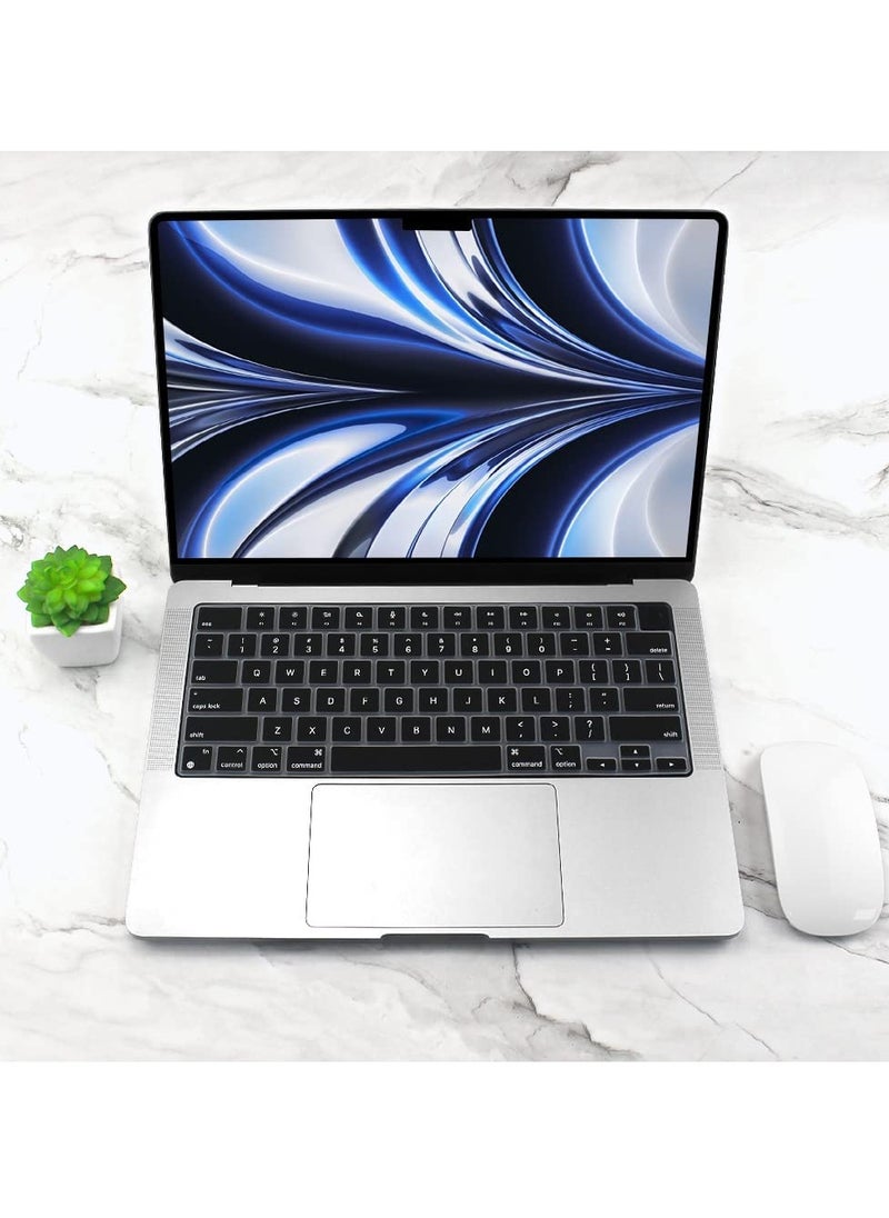 Generic 1Pack Premium Keyboard Cover Skin Ultra Thin for MacBook Air 15" M4 A3241 M3 A3114 and M2 A2941,MacBook Air 13.6" M4 A3240/M3 A3113/M2 A2681, 2025-2021 MacBook Pro 14" 16" M4 M3 M2 M1 (A3112 A3401 A3185 A2992 A2918 A2779 A2442 A3403 A3185  A2780 A2485 A2991),Black  - Image 5