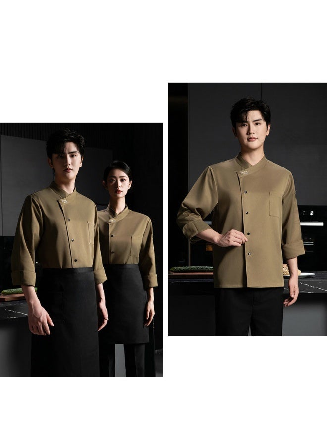 NIBEMINENT Restaurant Kitchen Chef Uniform Restaurant Kitchen Chef Uniform Chef Clothes Men Women Chef Shirt Breathable Chef Top Workwear - Image 4