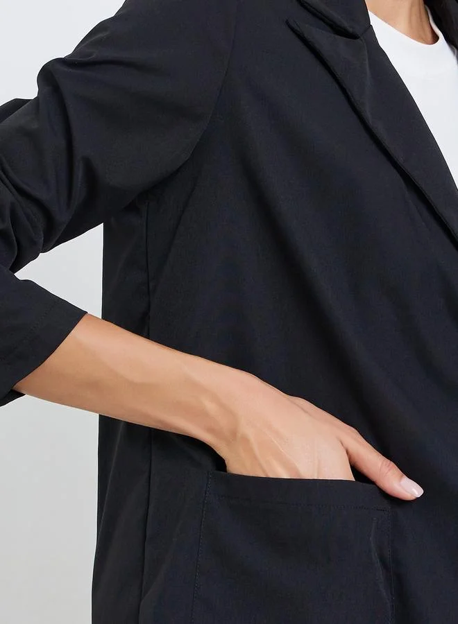 تايك تو بليزر بأكمام طويلة وجيوب سادة