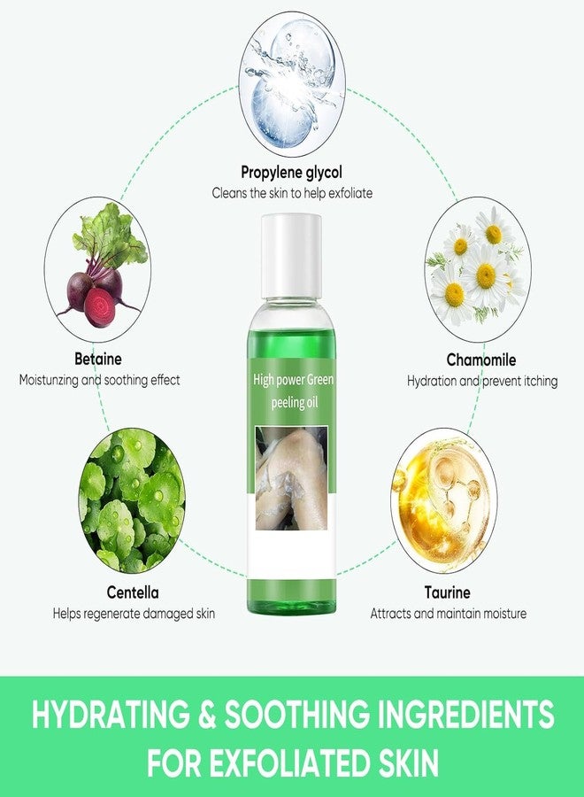 YAFUSIPE Peeling Oil for Dark Skin Green Peeling Oil Solution Extra Strength Exfoliate Body Extra Strong Exfoliating Peels for Hand Feet Dark Knuckle Knee Elbow Chemical Peel Body for All Skin Type 3.38 FLOZ - Image 3