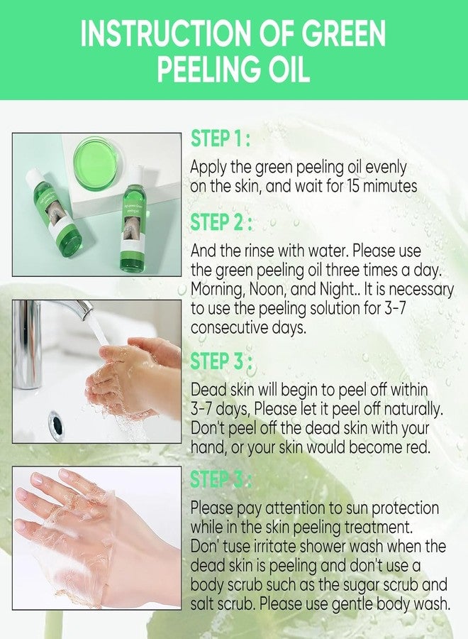 YAFUSIPE Peeling Oil for Dark Skin Green Peeling Oil Solution Extra Strength Exfoliate Body Extra Strong Exfoliating Peels for Hand Feet Dark Knuckle Knee Elbow Chemical Peel Body for All Skin Type 3.38 FLOZ - Image 5