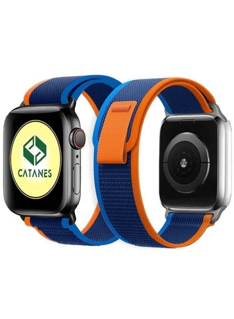 vesus apple watch Trail Band 38mm 40mm 41mm Nylon Woven sport strap for iwatch series ultra/8/7/SE/6/5/4/3/2/1 Dark Navy Blue