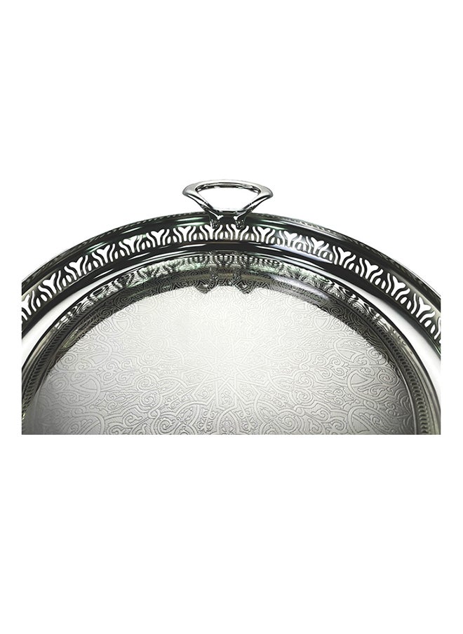 ZOLTEN صينية دائرية متوسطة الحجم مطلية بالفضة  - Image 4
