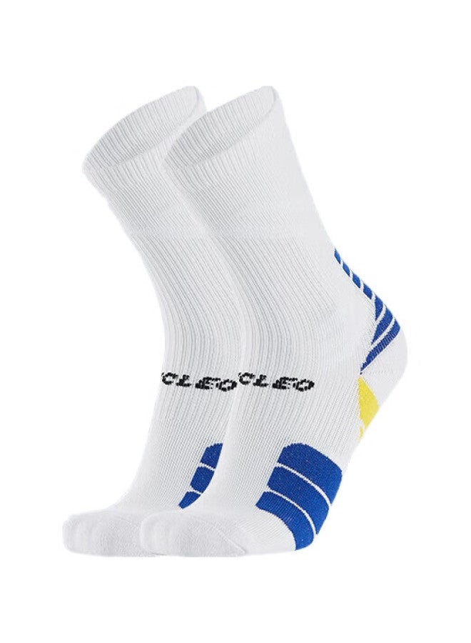 VICLeO Children'S Soccer Socks, Mid-Calf, Youth Terry Bottom, Non-Slip, Professional Running Sports Training Socks, V621364, White, Size S - Image 3