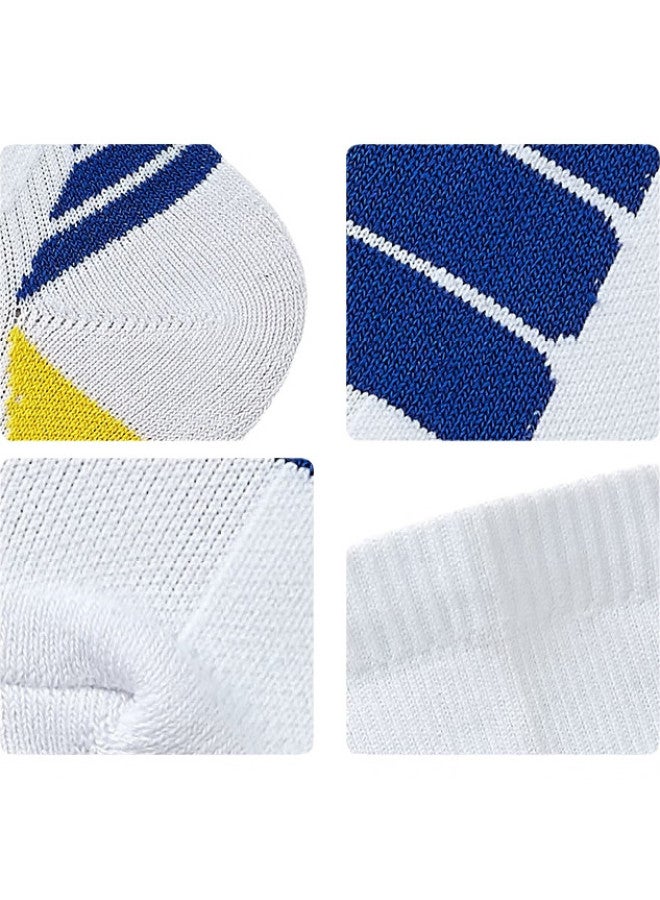 VICLeO Children'S Soccer Socks, Mid-Calf, Youth Terry Bottom, Non-Slip, Professional Running Sports Training Socks, V621364, White, Size S - Image 1