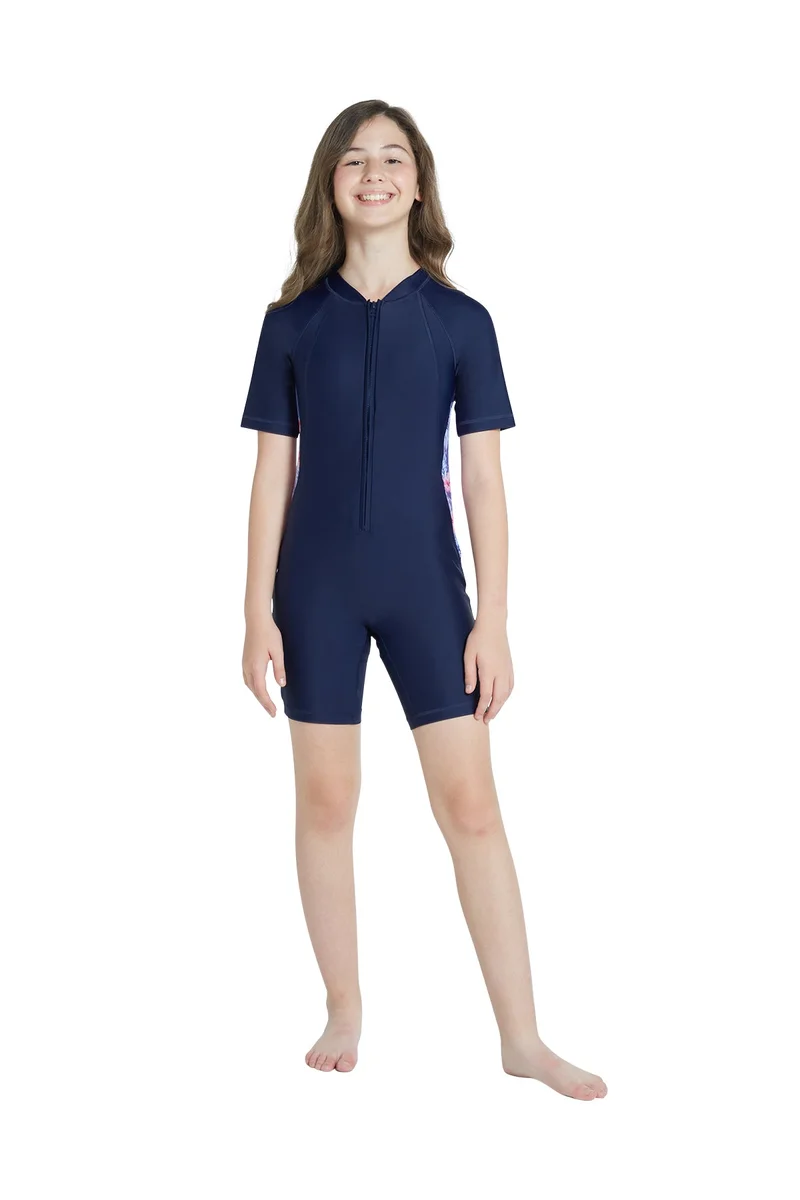 COEGA SUNWEAR COEGA Girls Youth Slim-Kini Short Length - Navy Pink Tropical