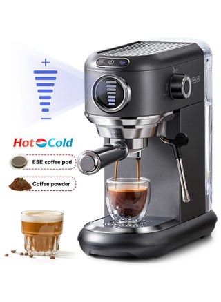 Espresso Coffee Machine Hot Cold Brew 19Bar Cappuccino Maker With 7 Levels Water Volume Adjustment And Milk Frother For ESE Pods And Powder 1.1L - pzsku/ZCD744AFB1B5AB855563CZ/45/1746227610/bc84754b-d57d-4e23-93b2-22d920739d94