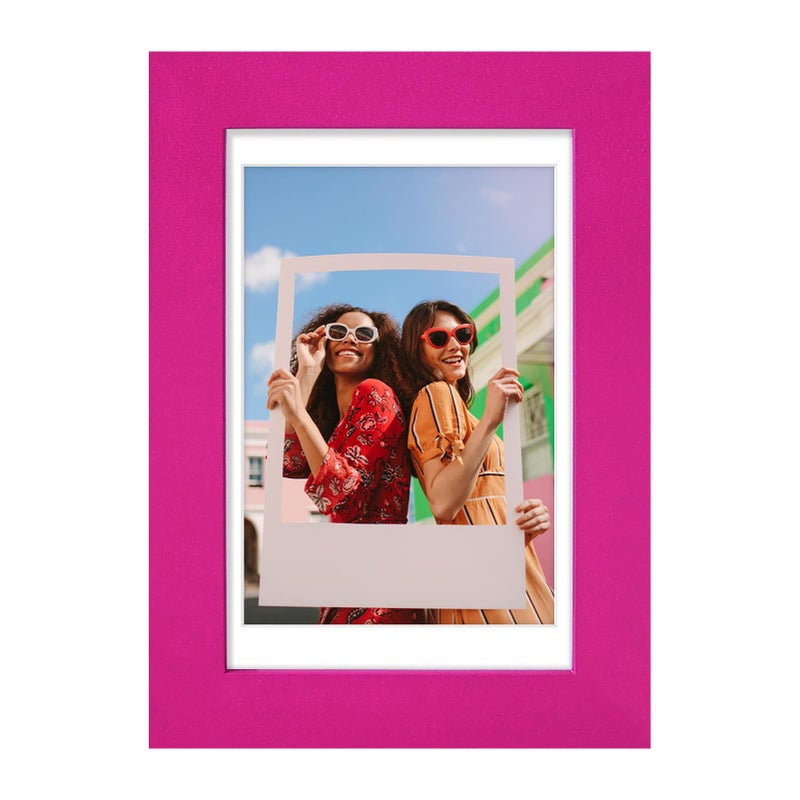 Vittanly 4x6 Picture Frame  Display Pictures 3.5x5 with Mat or 4x6 without Mat  Engineered Wood with Shatter Resistant Plexiglass  Photo Frame for Wall or Table Top Display  Rose Red  1 Pack - Image 1