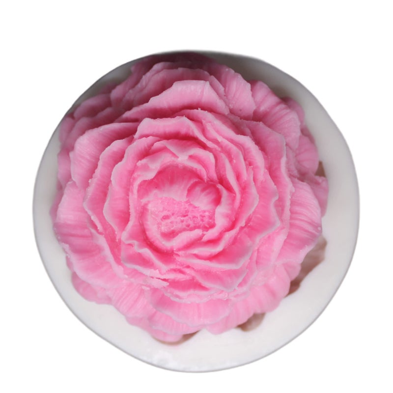 LVDGE 3D Peony Flower Silicone Mold for DIY Candle Handmade Flower Soap 3D Flower Fondant Cake and Epoxy Casting Resin Crafts Large