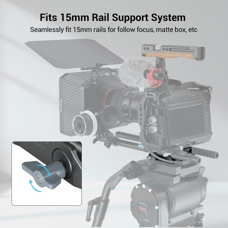 SmallRig Universal LWS Baseplate Compatible with DSLR and Mirrorless Camera Cages, Comes with Dual 15mm Rod Clamp - 3357 - Image 4