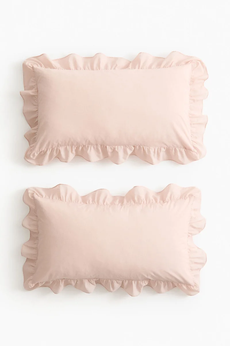 H&M 2-pack frill-trimmed pillowcases