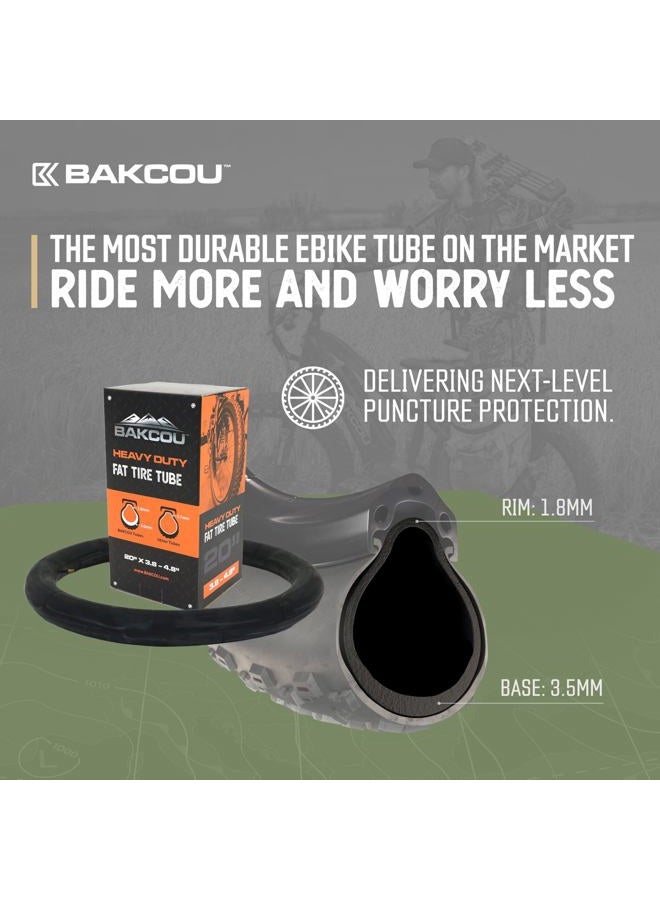 Bakcou Fat Tire Bike Tube, 26 x 4 Inch, Heavy Duty, Schrader Valve, Black. Perfect for e Bike, Fat tire Electric Mountain Bike or Any Bike. One Tube Included. - Image 3