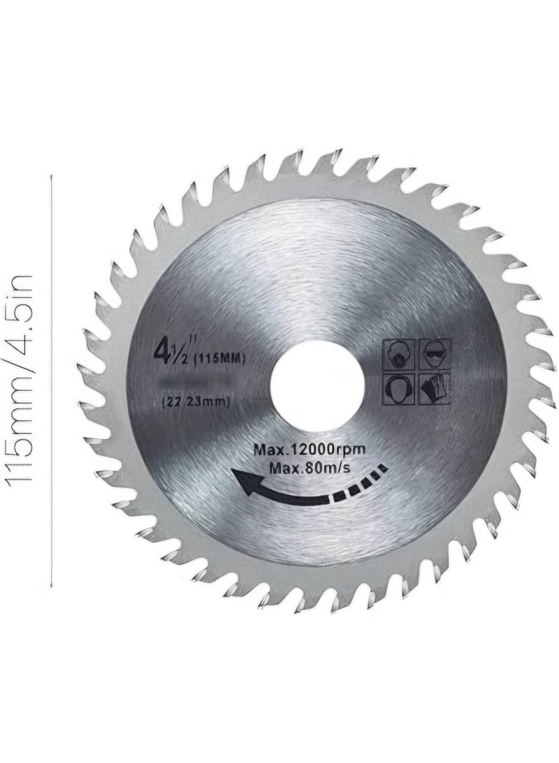 Powertex 4.5 Inch TCT Saw Blade for Wood Cutting - 30T Slim Cut, 115mm - Professional Grade Carbide Tipped Circular Saw Blade