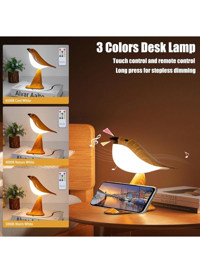 Y&D Small Bird Desk Lamp, Rechargeable Cordless Table Lamp with 3 Color Temperatures, Remote Control & Touch Sensor, Multi-Function Battery Operated Bird Night Light for Bedroom, Kids, 1 Pack - Image 3