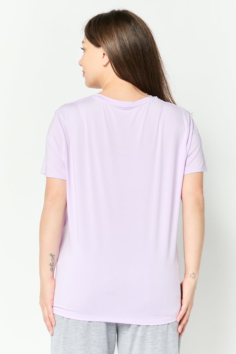 Nike Women Sportswear Fit Short Sleeve Training T-Shirt, Lilac - Image 4