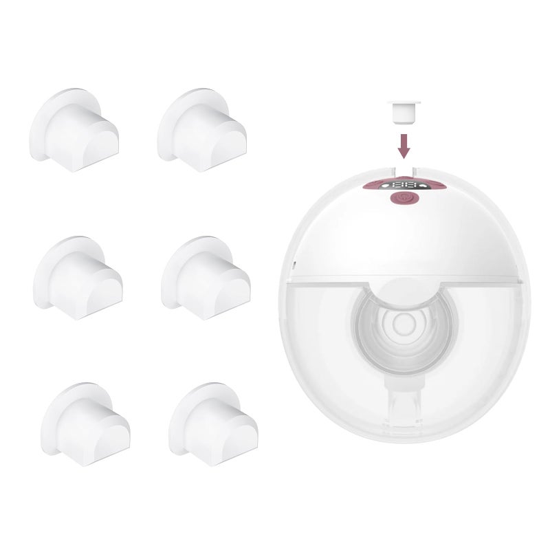 IVARONAL 6Pcs Silicone Spout Cap Compatible With Momcozy M5 Wearable Breastpump  Dustproof  Keep Clean  Prevents Leaks From The Top  Fit For M5 Breast Pump Parts  White 6Pack - Image 1