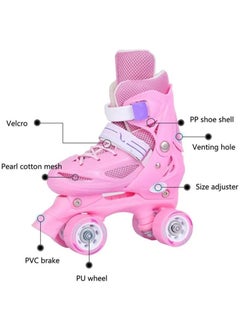 AGD Skates Shoes for Beginners Four-wheel Adjustable Skate Shoes with Built-In Adjusters Indoor Outdoor Fitness Skates Roller Boots for Boys & Girls XS:(27-30cm)  - Image 2