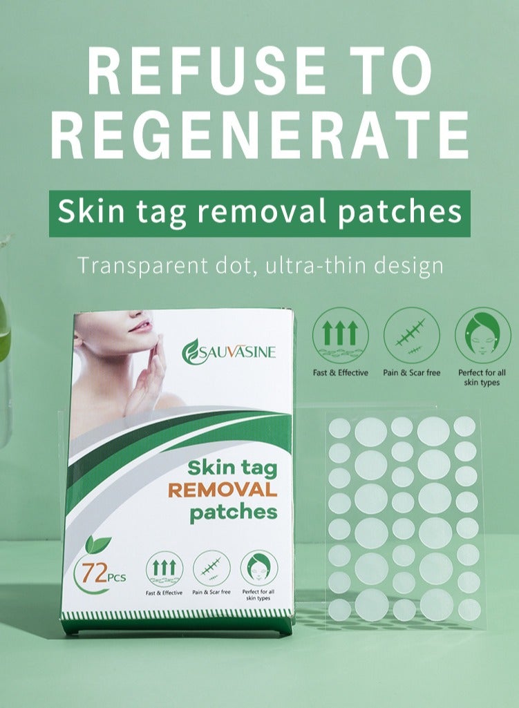 SAUVASINE 72-Piece Wart Removal Patch For Skin Mole Cleaning And Care Suitable For Corns, Thorns, Warts, Granules, Sharp Warts, Filaments  - Image 1