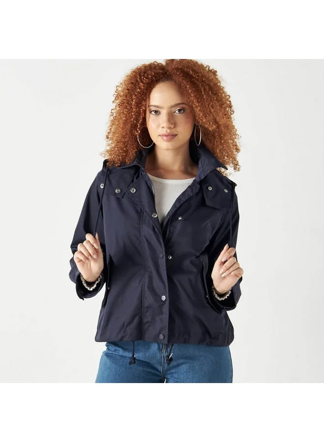 Lee Cooper Lee Cooper Zip Through Hooded Jacket with Long Sleeves and Pockets