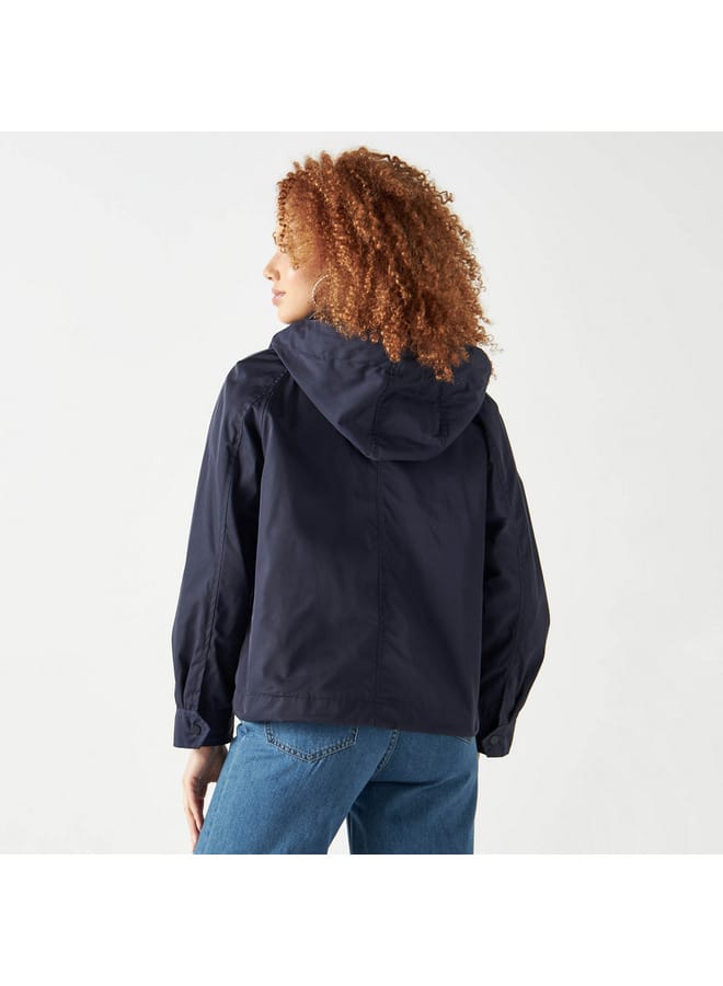 Lee Cooper Lee Cooper Zip Through Hooded Jacket with Long Sleeves and Pockets  - Image 3