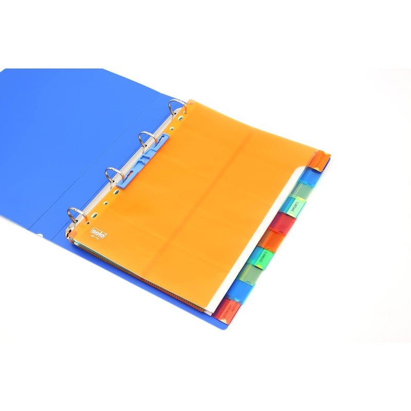 Solo A4 Business Cards Holder File, 500 Cards Pockets with Indexes Professional Document Organizer for Name, Visiting, Credit, Debit & ID Office Cards with Hard Plastic Cover File (Blue) - Image 2