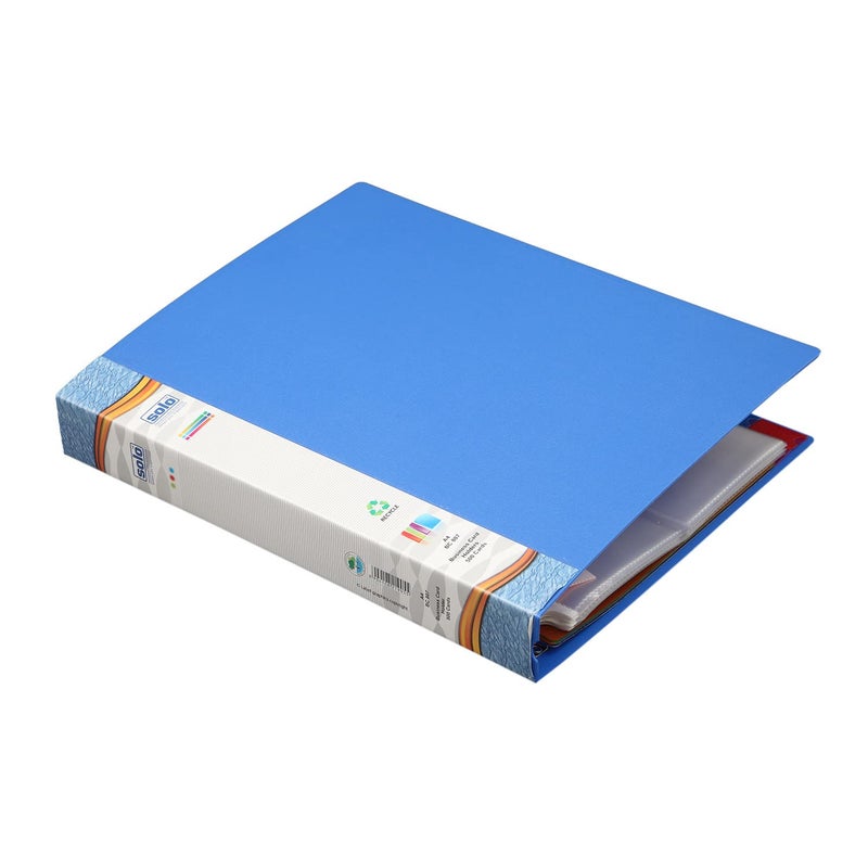 Solo A4 Business Cards Holder File, 500 Cards Pockets with Indexes Professional Document Organizer for Name, Visiting, Credit, Debit & ID Office Cards with Hard Plastic Cover File (Blue) - Image 5