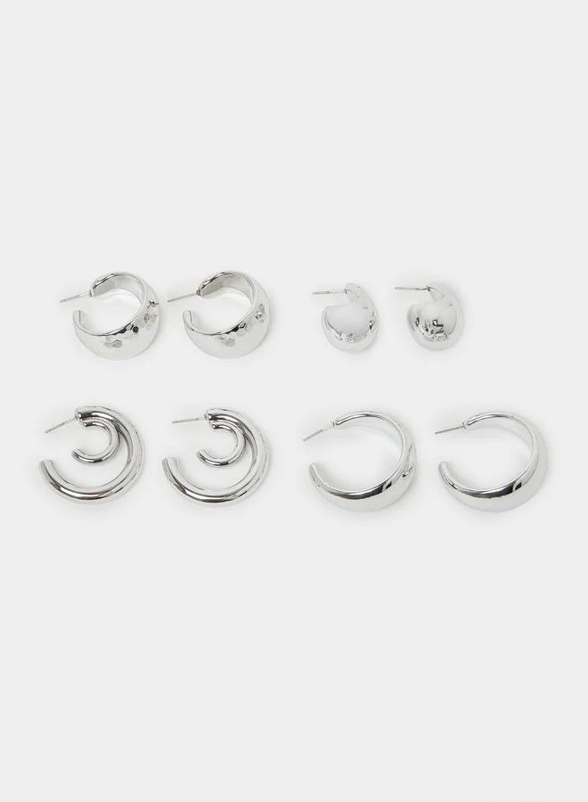 ستايلي Set of 4 - Half Hoop Earrings