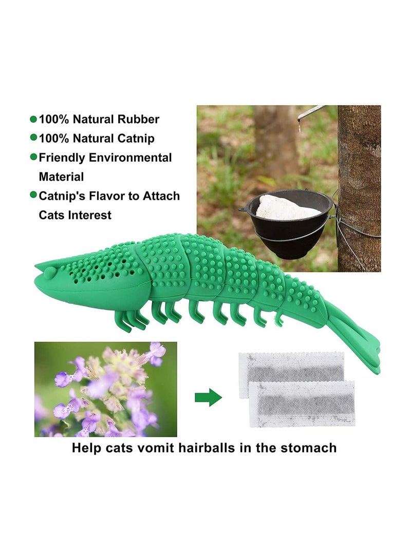 SYOSI Cat Catnip Toys Interactive Toothbrush Chew Toy for Kitten Kitty Cats Teeth Cleaning Dental Care Crayfish Shape Pet  - Image 3