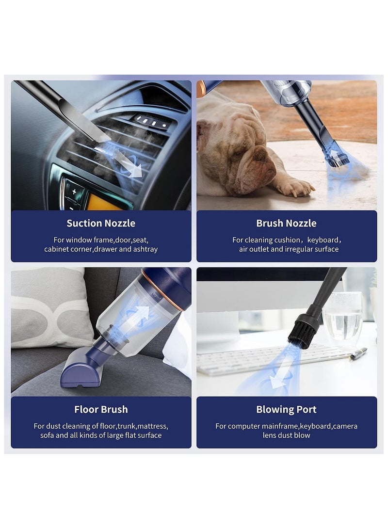 بيوينتي مكنسة كهربائية للسيارة بقوة شفط 9000 باسكال وقوة عالية 120 وات، مكنسة كهربائية صغيرة محمولة مع إضاءة LED للسيارة أو المنزل أو المكتب - Image 4