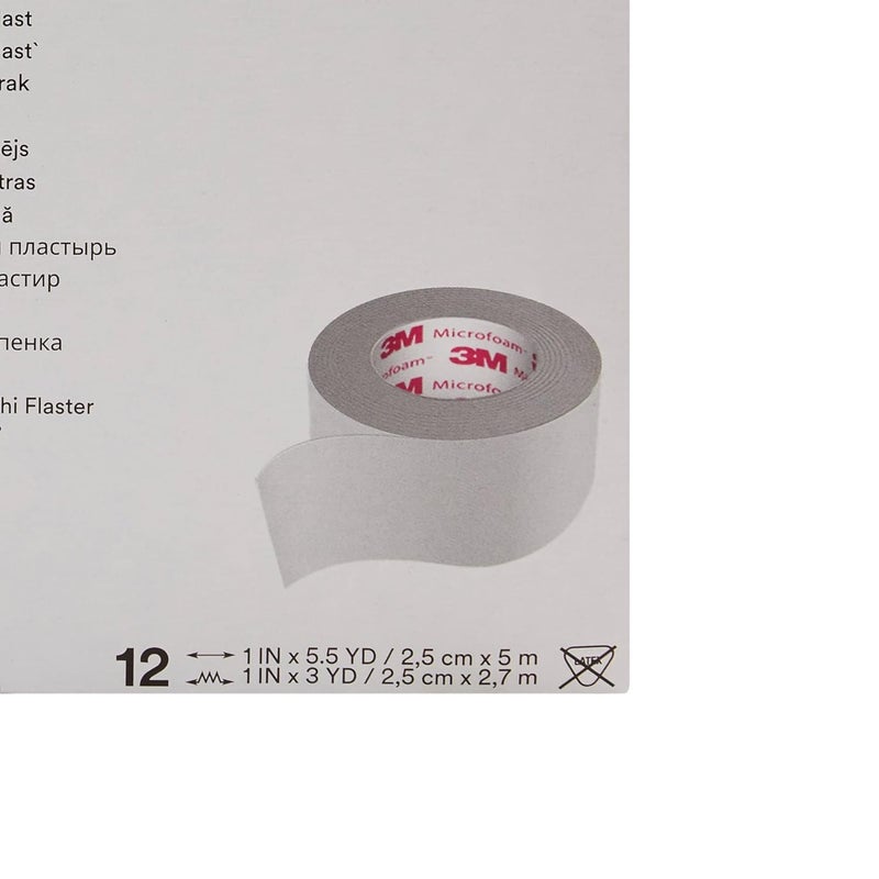 3M Microfoam Surgical Tape 1" x 5 1/2 yd - Box of 12 Rolls - Image 4