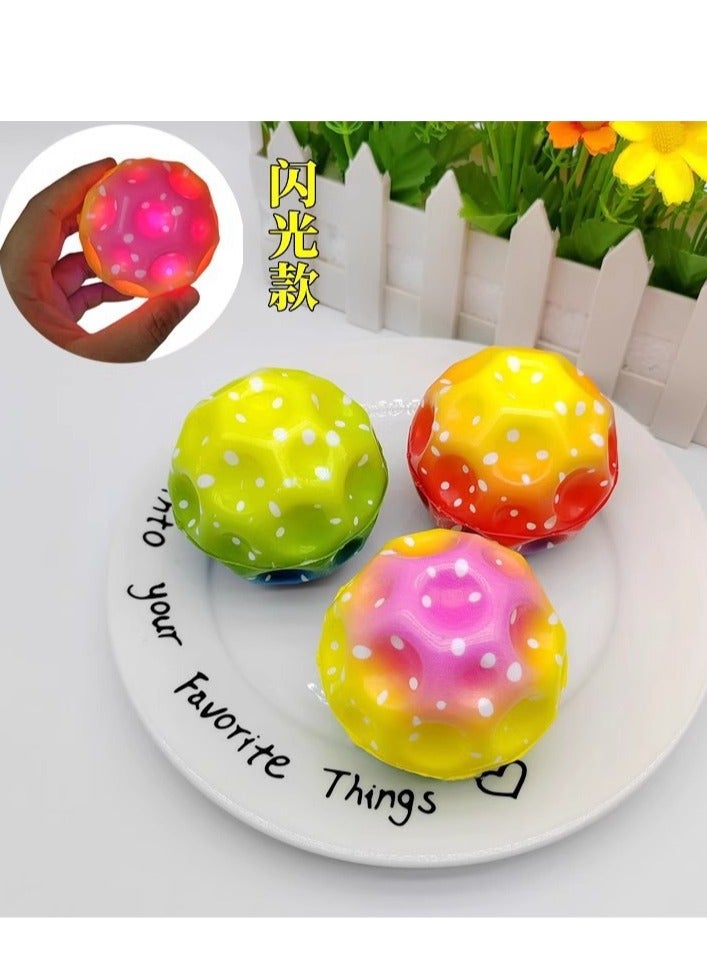 FLYHSO 3-piece space bouncing ball lights up, adult super high bouncing moon foam ball children super high bouncing moon foam ball improve hand eye coordination sports training - Image 4