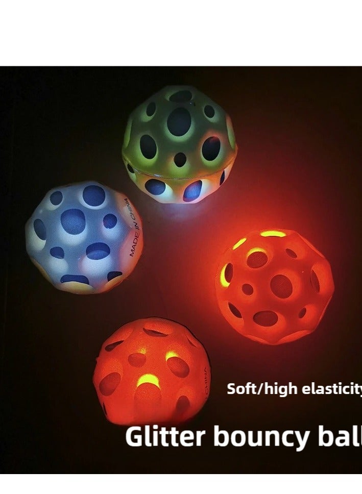 FLYHSO 3-piece space bouncing ball lights up, adult super high bouncing moon foam ball children super high bouncing moon foam ball improve hand eye coordination sports training - Image 3
