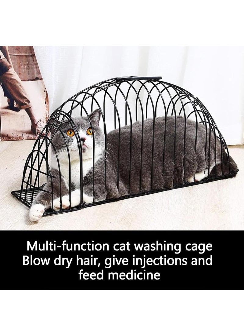 Coodipet Mumoo Bear Cat Grooming Shower Cage, Portable Cat Bath Tool, Convenient Pet Dryer Cage, Metal Bathing Blowing Portable Cat Grooming Shower Cage Metal Bathing Blowing Cage for Cat Washing - Image 4