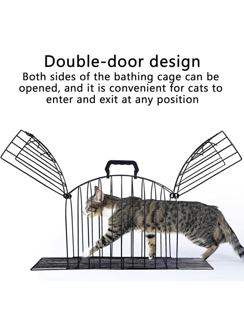 Coodipet Mumoo Bear Cat Grooming Shower Cage, Portable Cat Bath Tool, Convenient Pet Dryer Cage, Metal Bathing Blowing Portable Cat Grooming Shower Cage Metal Bathing Blowing Cage for Cat Washing - Image 5