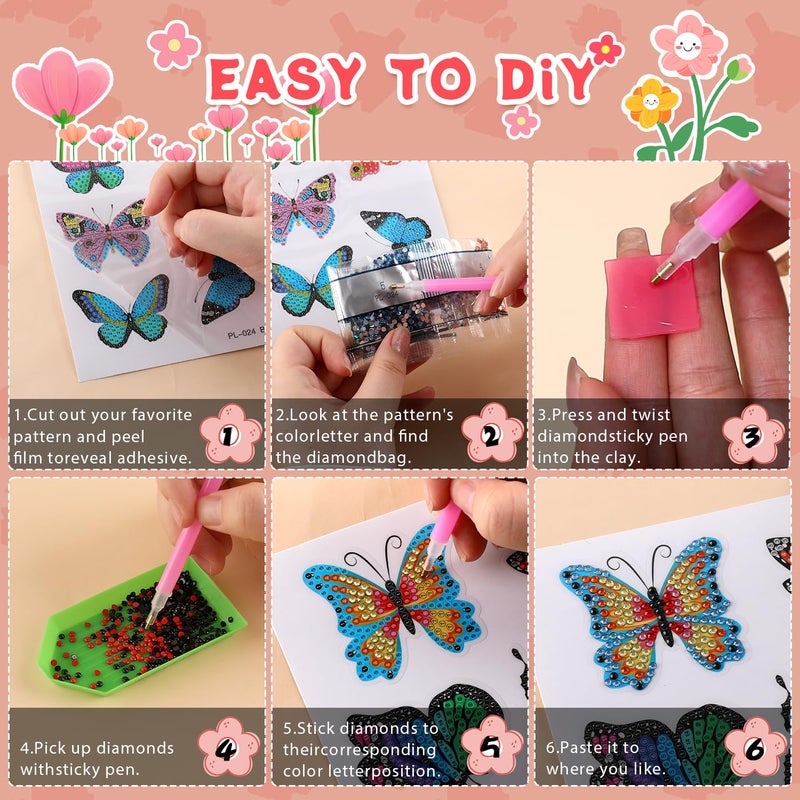 Labeol Diamond Art Kits for Kids Boys and Girls Ages 6-8-10-12 Easy to DIY Creative Diamond Art Sticker Craft by Numbers Kits for Kids and Adult Beginners (Potted Plant) - Image 5