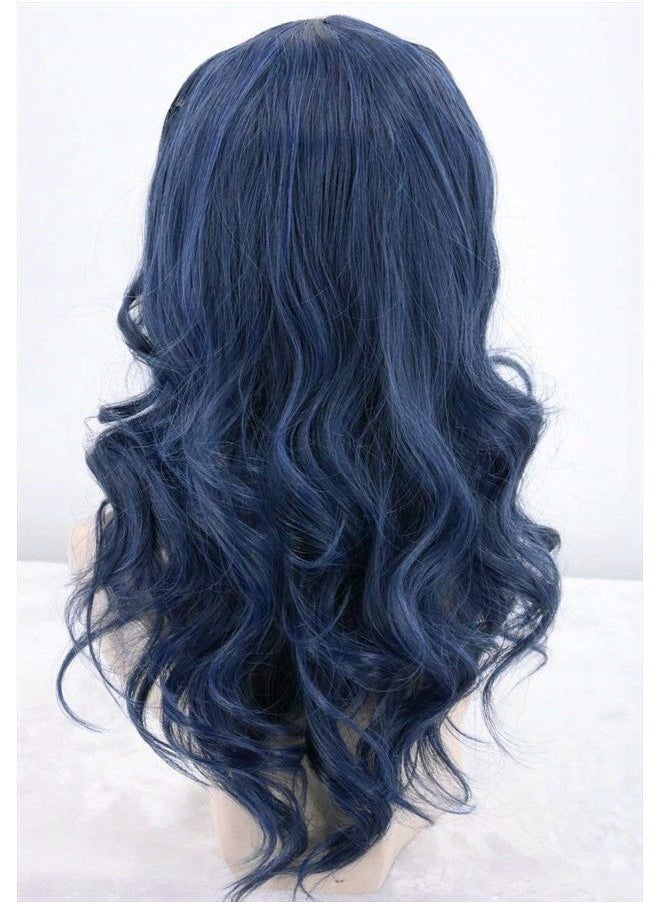 Topcosplay Girls Kids Child Evie Wig Dark Blue Wave Halloween Costume Wigs Cosplay Wig  - Image 5