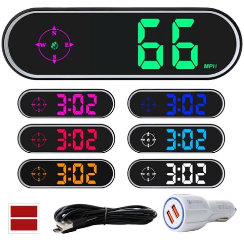 GUGUMO GPS Digital Speedometer for Car MPH, Universal HUD Speed Meter with LED Large Font & USB Cable, Plug and Play for Truck Motor SUV Golf Cart All Vehicles (Contain Car Charger Adapter) - Image 1