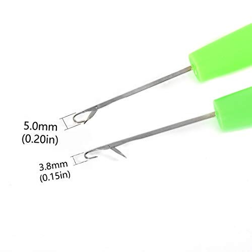Yongyi 2Pcs Latch Hook Crochet Needle + 20 Pcs Dread Lock Rhinestone Hair Rings Gold Silver C olours Metal Cuffs Hair Accessories Decoration Filigree Tube for Crochet Braids Hair Decoration Accessories - Image 5