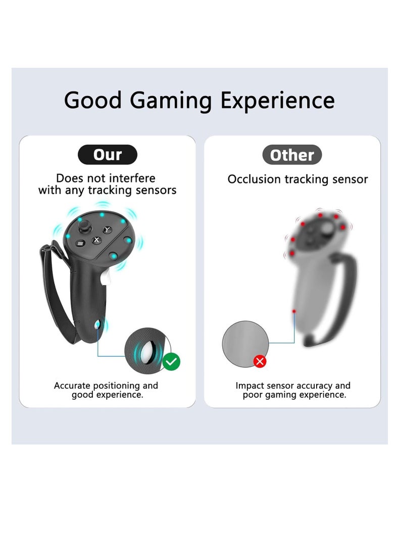 Generic - Controller Grips Cover Compatible with Oculus Quest 3S/Quest 3 Accessories, With battery opening cover and anti-detachment Strap - Image 1