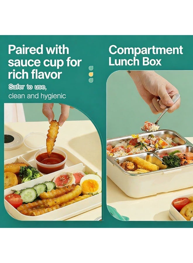 Stainless steel separated non flavored lunch box, double-layer independent sealing rubber ring cartoon lunch box - Image 4