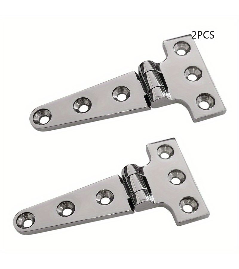 2 Pack 316 Stainless Steel Marine Grade T Hinges Heavy Duty Surface Mount Silvery - Image 5