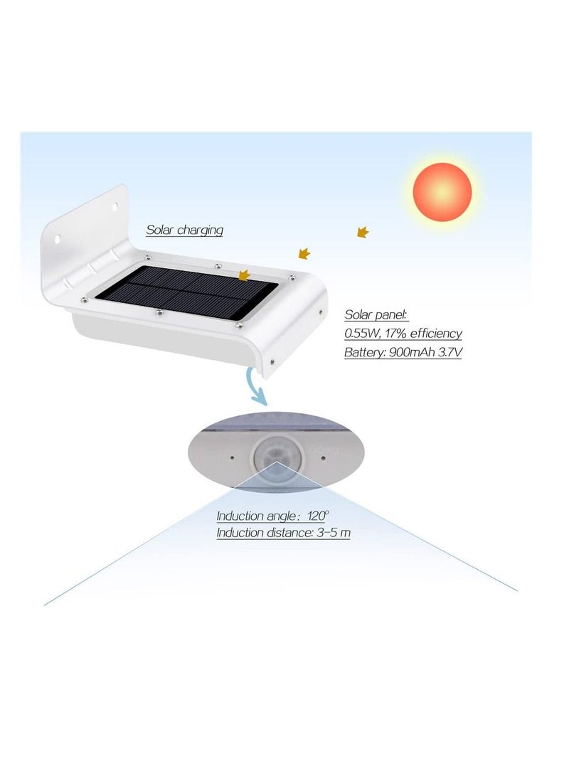 16 LED Outdoor Solar-Powered Motion Sensor Light IP65 Water Resistant Exterior Wireless Security Garden Wall Lamp - Image 3