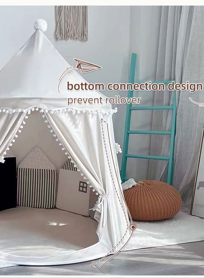 I LOVE KIDS Kids Cotton Play Tent,Castle Playhouse Big Size Foldable(White)  - Image 3